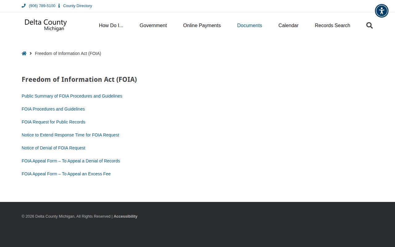 Delta County release record FOIA request portal